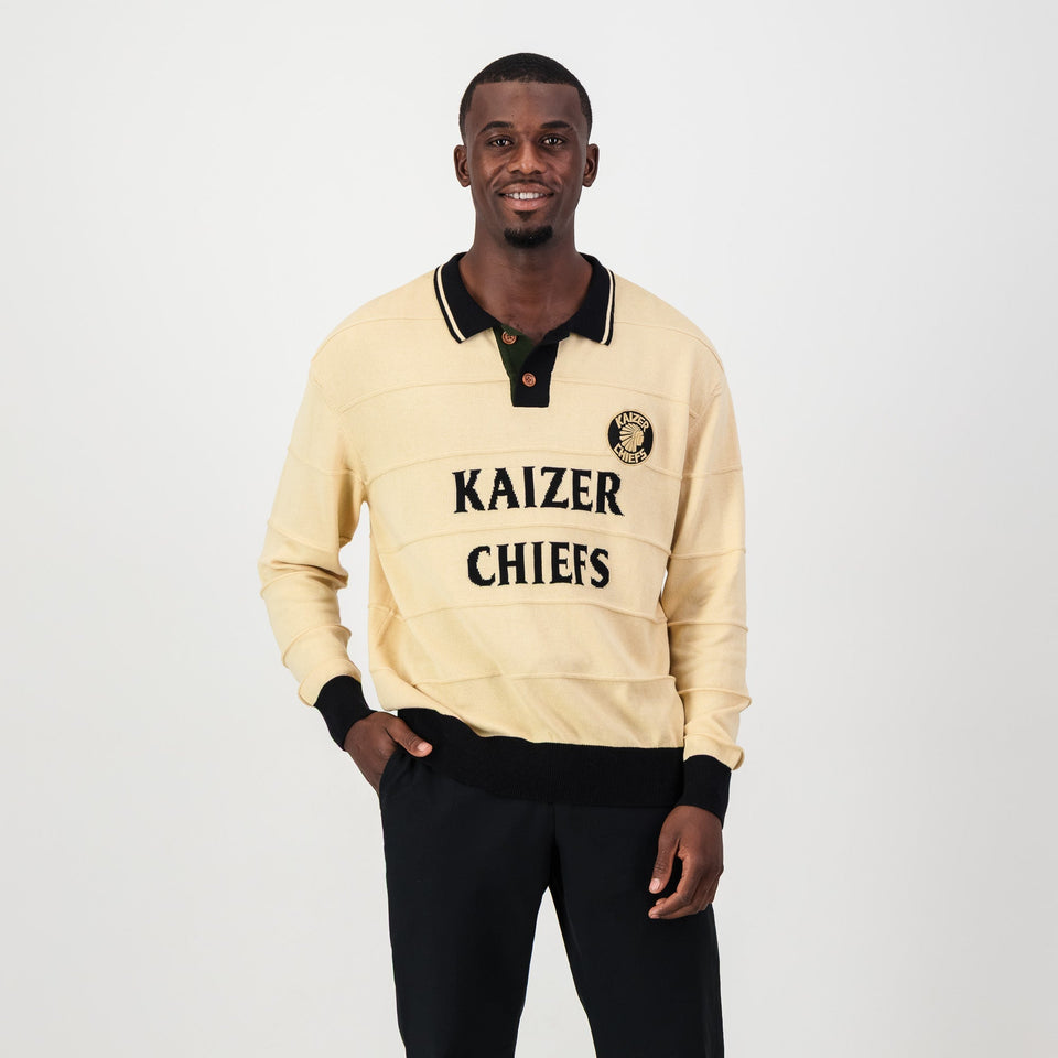 Kaizer Chiefs Long Sleeve Knitted Jersey-Butter
