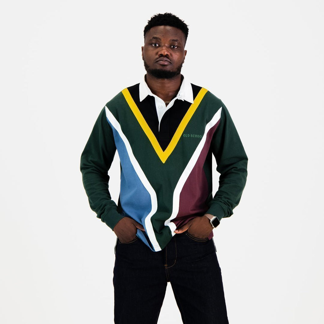 SA Supporters Flag LS Rugby Jersey-OS Green