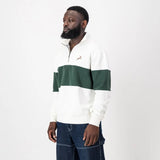 Springboks Classic Hoop Quarter Zip-Cloud Dancer