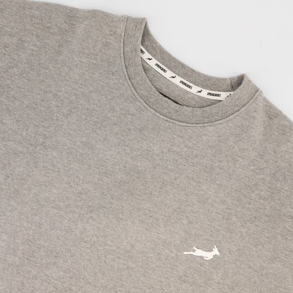 Springboks HS Small logo Crew Sweat - LT Grey Melange