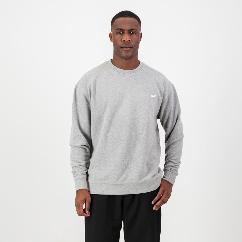 Springboks HS Small logo Crew Sweat - LT Grey Melange