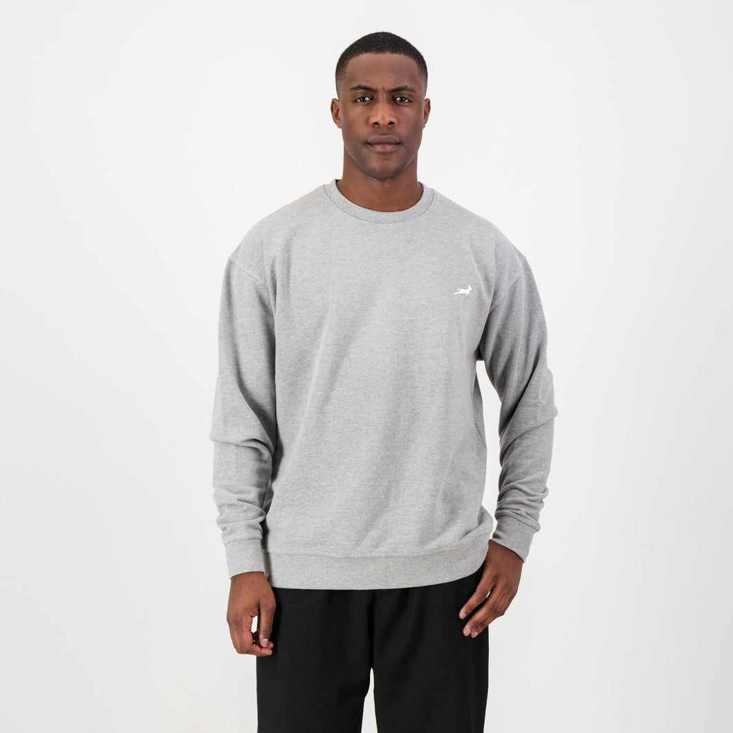 Springboks HS Small logo Crew Sweat - LT Grey Melange