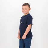 Springboks Pop Badge Kids Crew Tee-Navy
