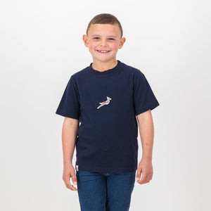 Springboks Pop Badge Kids Crew Tee-Navy