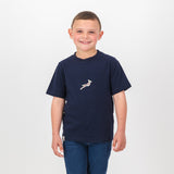 Springboks Pop Badge Kids Crew Tee-Navy